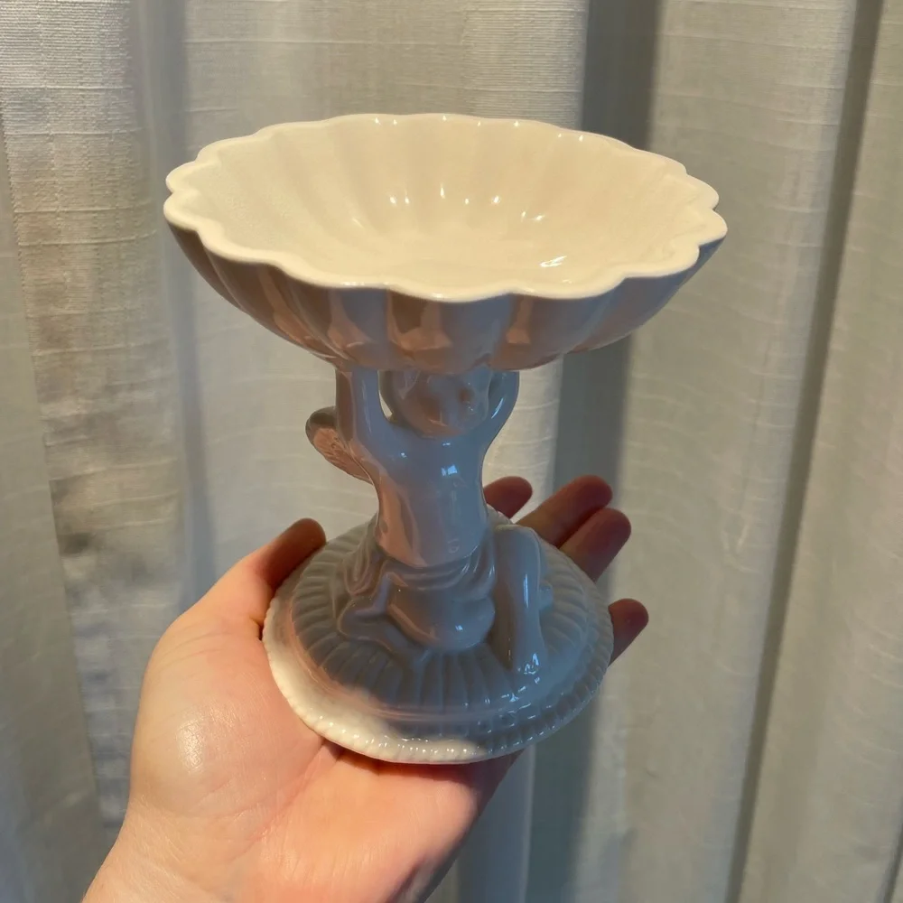 VTG Avon Cherub Soap Dish Holder Ivory White Etherial Bathroom Decor Jewelry